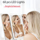 Best lighted vanity makeup mirror with 68 bright natural LEDs, perfect for skincare and makeup application in any lighting condition.