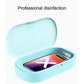 UV Phone Sanitizer Box performing professional disinfection on smartphone with visible UV light source uv phone sanitizer box end