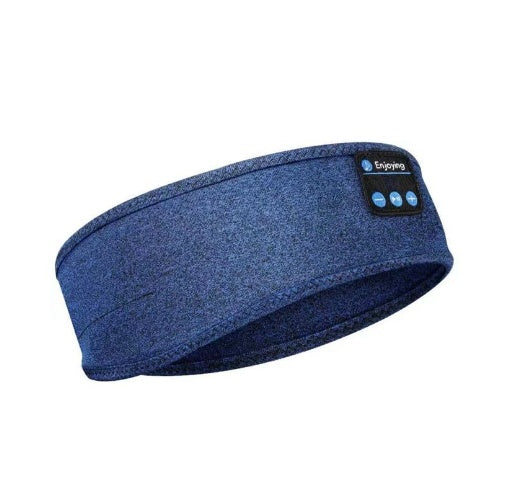 Blue Bluetooth Sleep Headphones Headband with built-in controls, ideal for sleep, workouts, and travel with wireless audio support.
