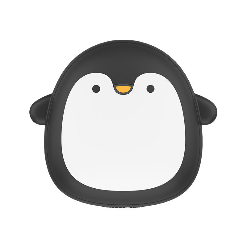Front view of penguin-shaped USB Rechargeable Hand Warmer, a cute and functional camping accessory.