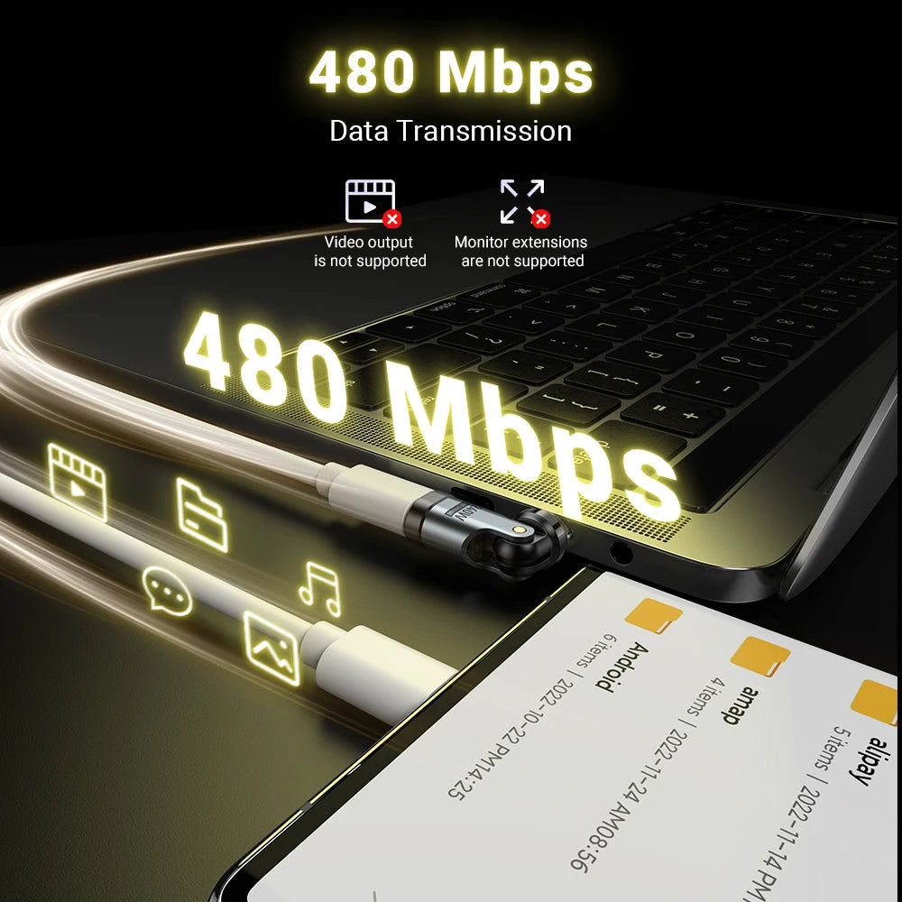 Magnetic USB-C OTG Fast Charging Adapter (240W PD)