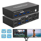 Dual Monitor 4K KVM Switch (2 PCs, One Keyboard & Mouse)