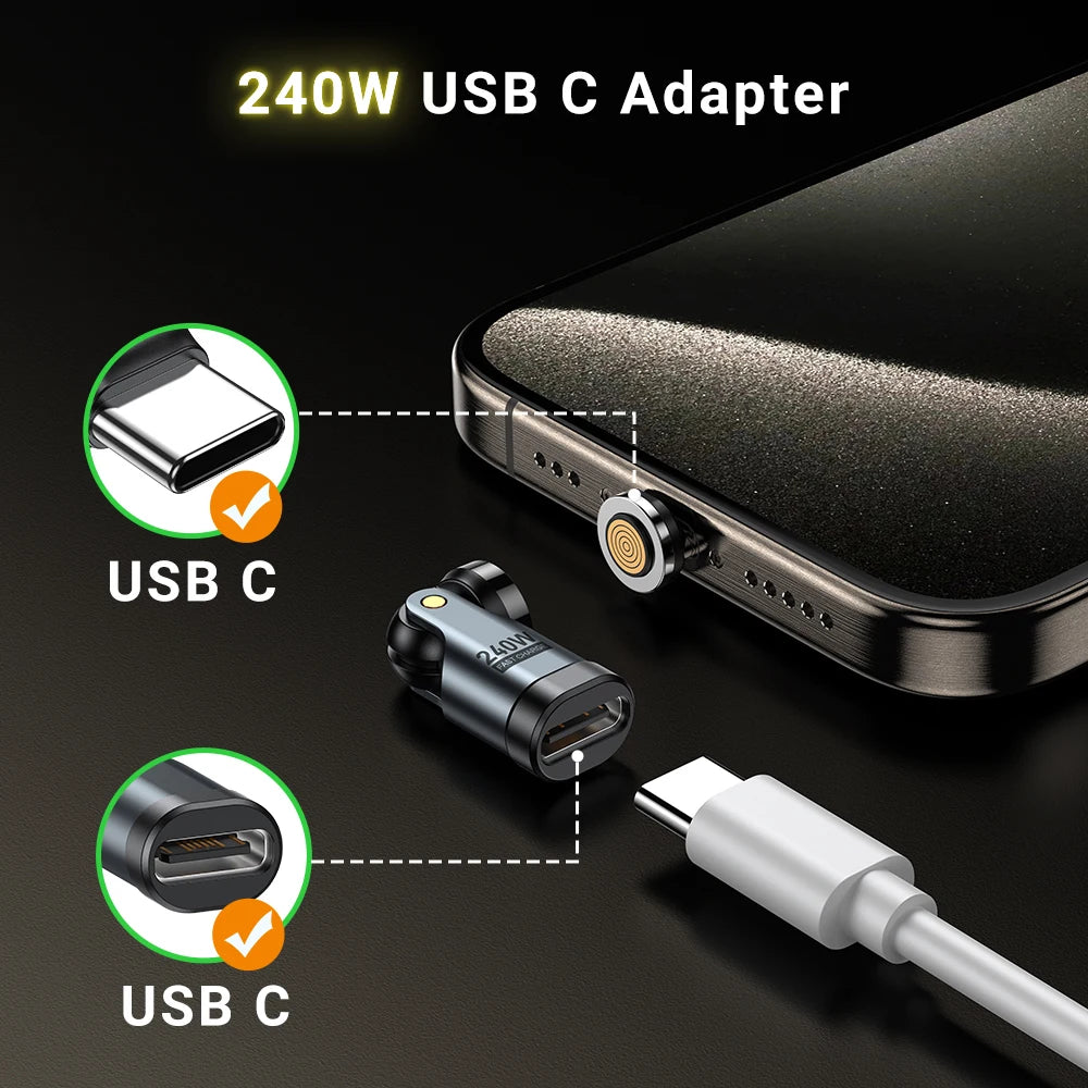 Magnetic USB-C OTG Fast Charging Adapter (240W PD)