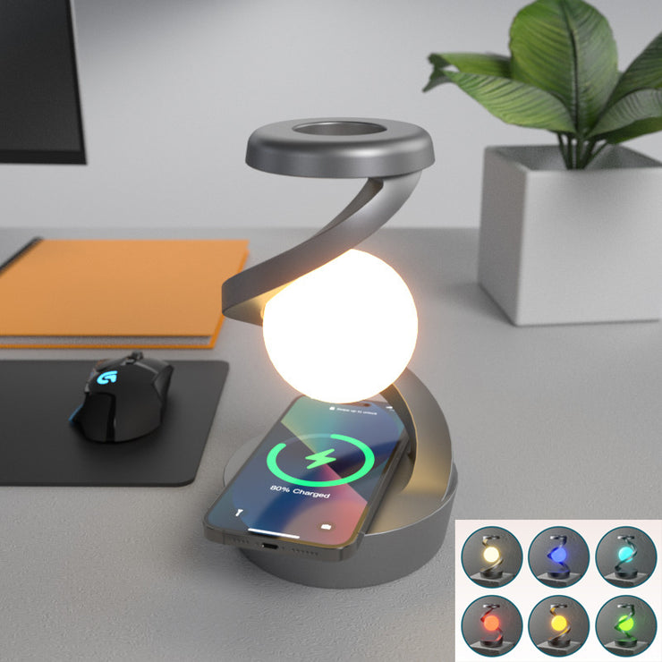 Rotating Moon Wireless Charging Lamp